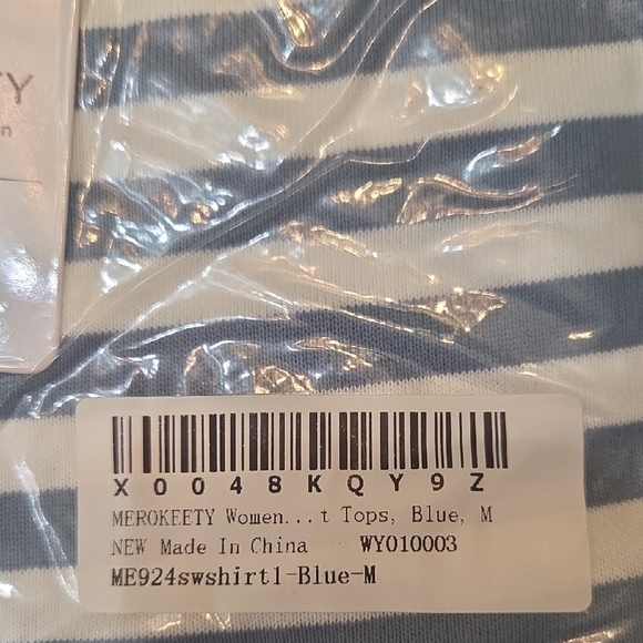 Merokeety Striped Sweatshirt Blue and Yellow - Picture 3 of 6